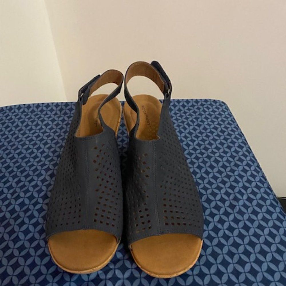 Rockport Blue Briah Perf Sling Back Nubuck, size 10